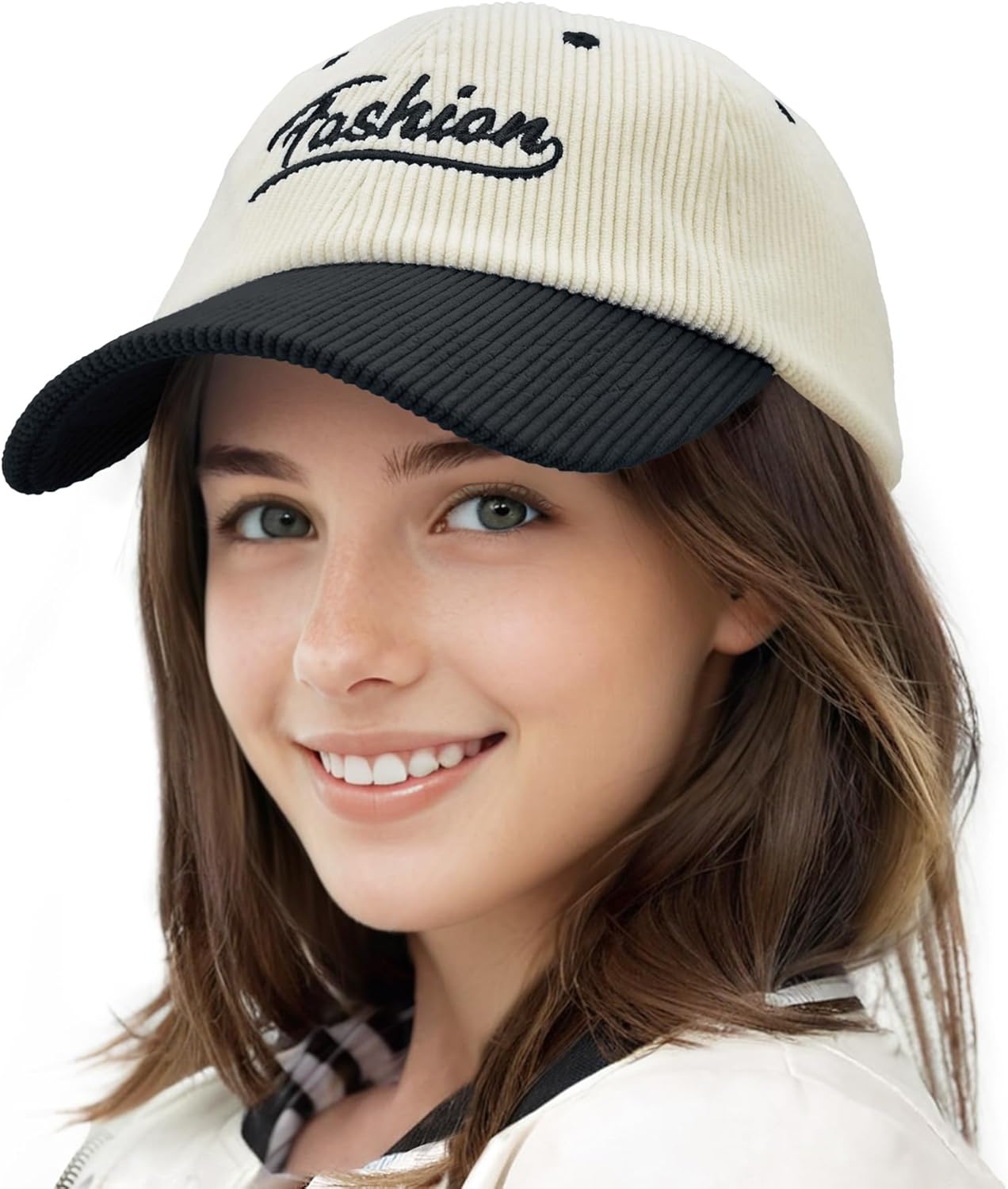 Sukeen Unisex Two-Tone Corduroy Baseball Cap Adjustable Warm Fashion Hat