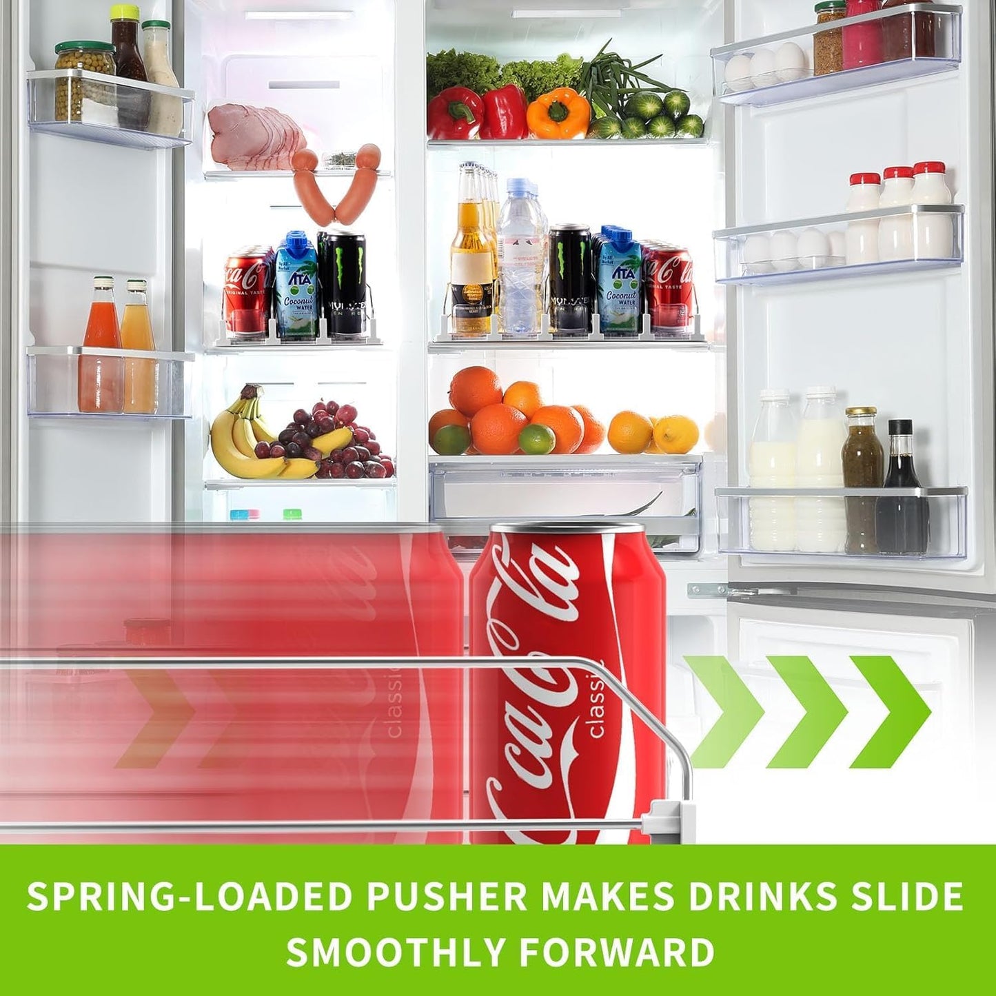 Accwork Automatic Can Dispenser For Fridge 5 Rows 42x31cm