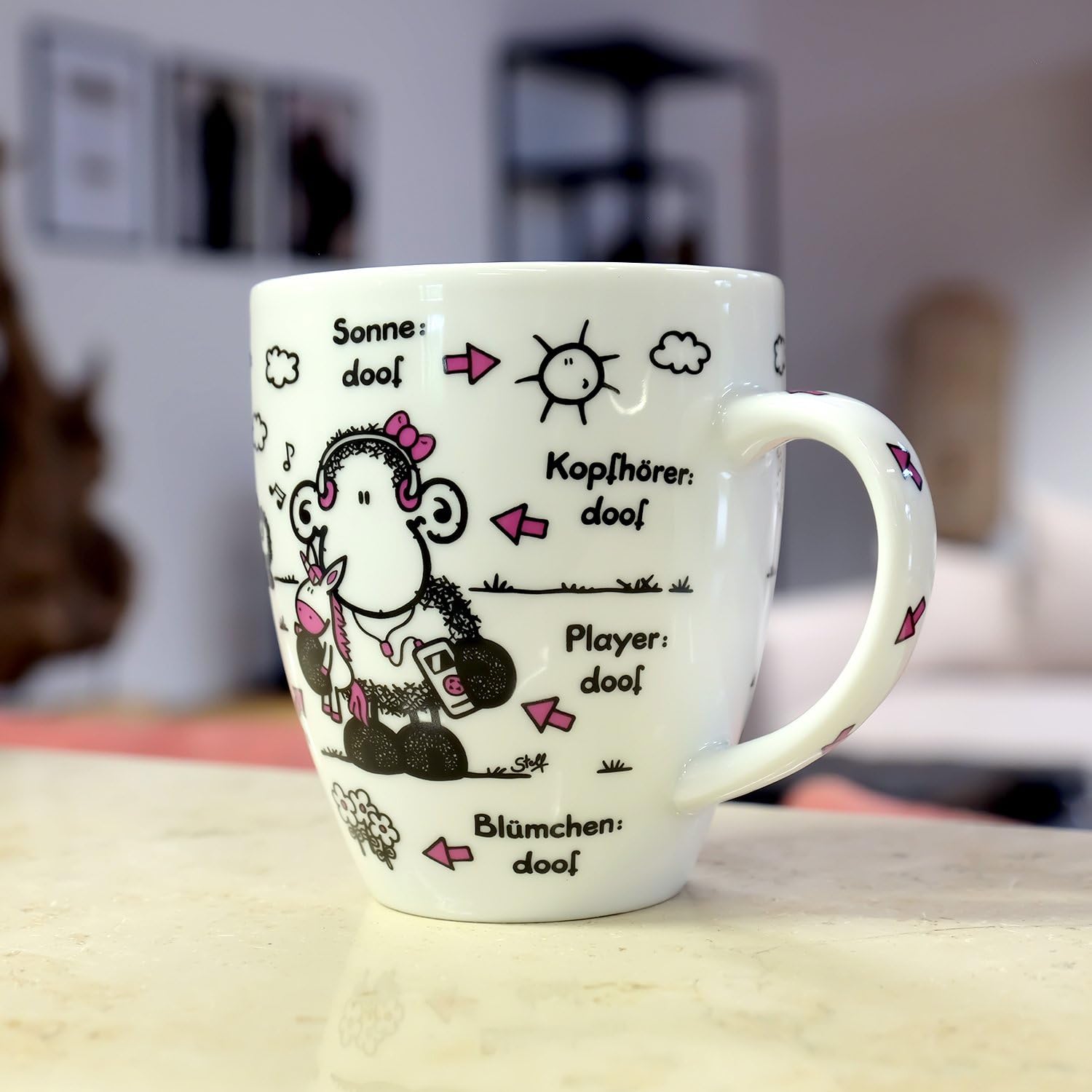 Sheepworld 'Without Sister is Everything Doof' Porcelain Mug, 450ml Coffee Tea Cup