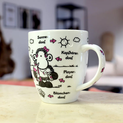 Sheepworld 'Without Sister is Everything Doof' Porcelain Mug, 450ml Coffee Tea Cup