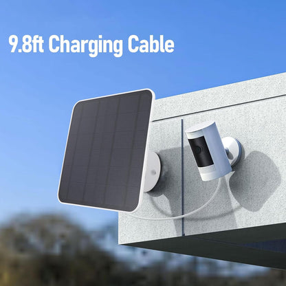 12W Solar Panel Charger with Adjustable 9.8ft Mount for Cameras