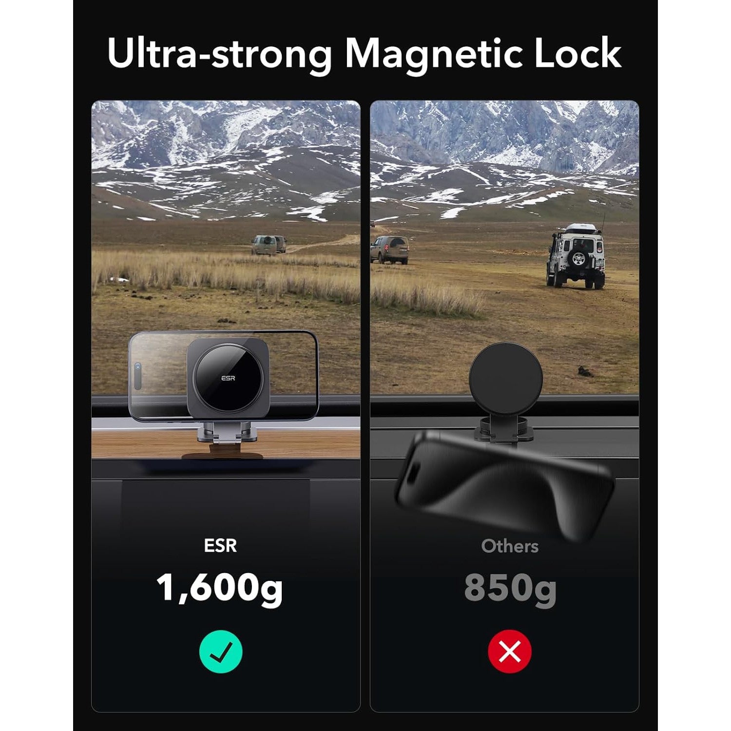 ESR Qi2 Foldable MagSafe Car Mount Charger for iPhone