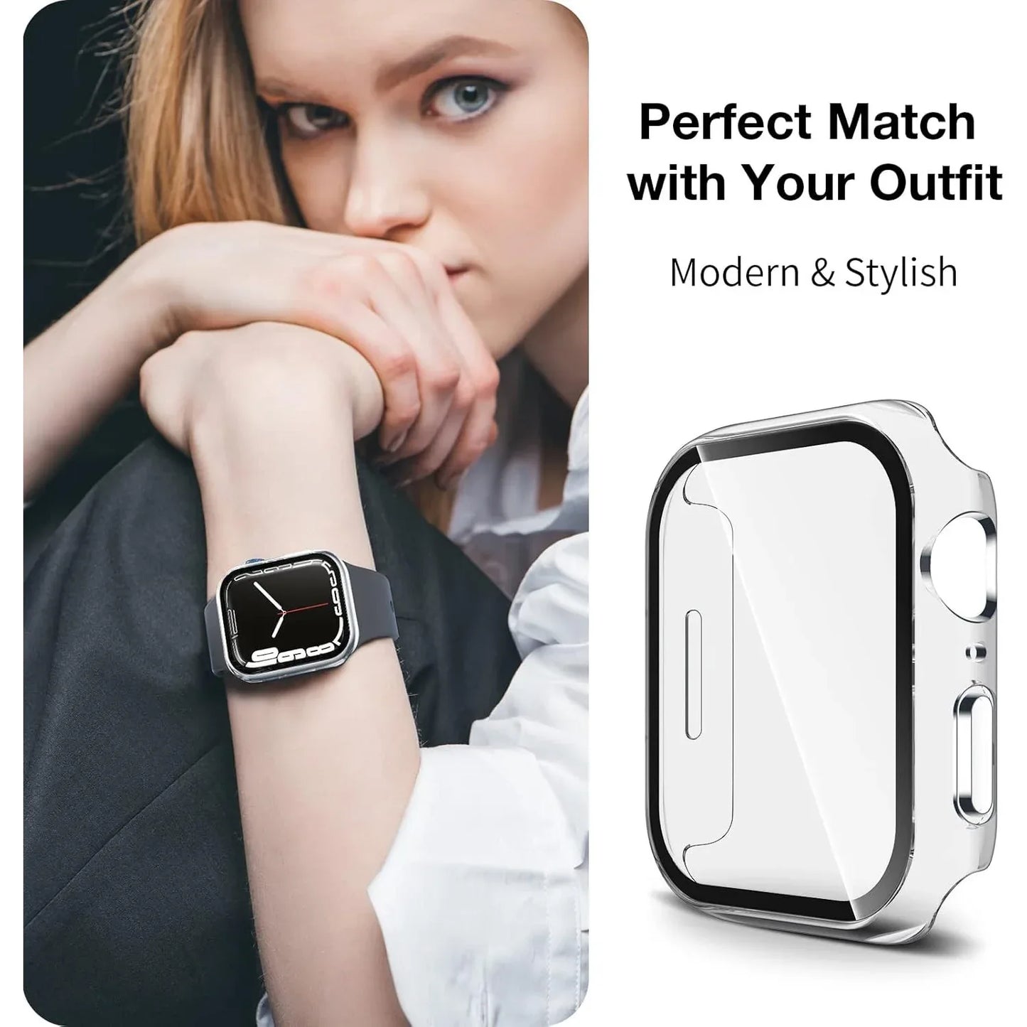 LK Clear PC Case with Tempered Glass for Apple Watch - Gomix Brands Outlet
