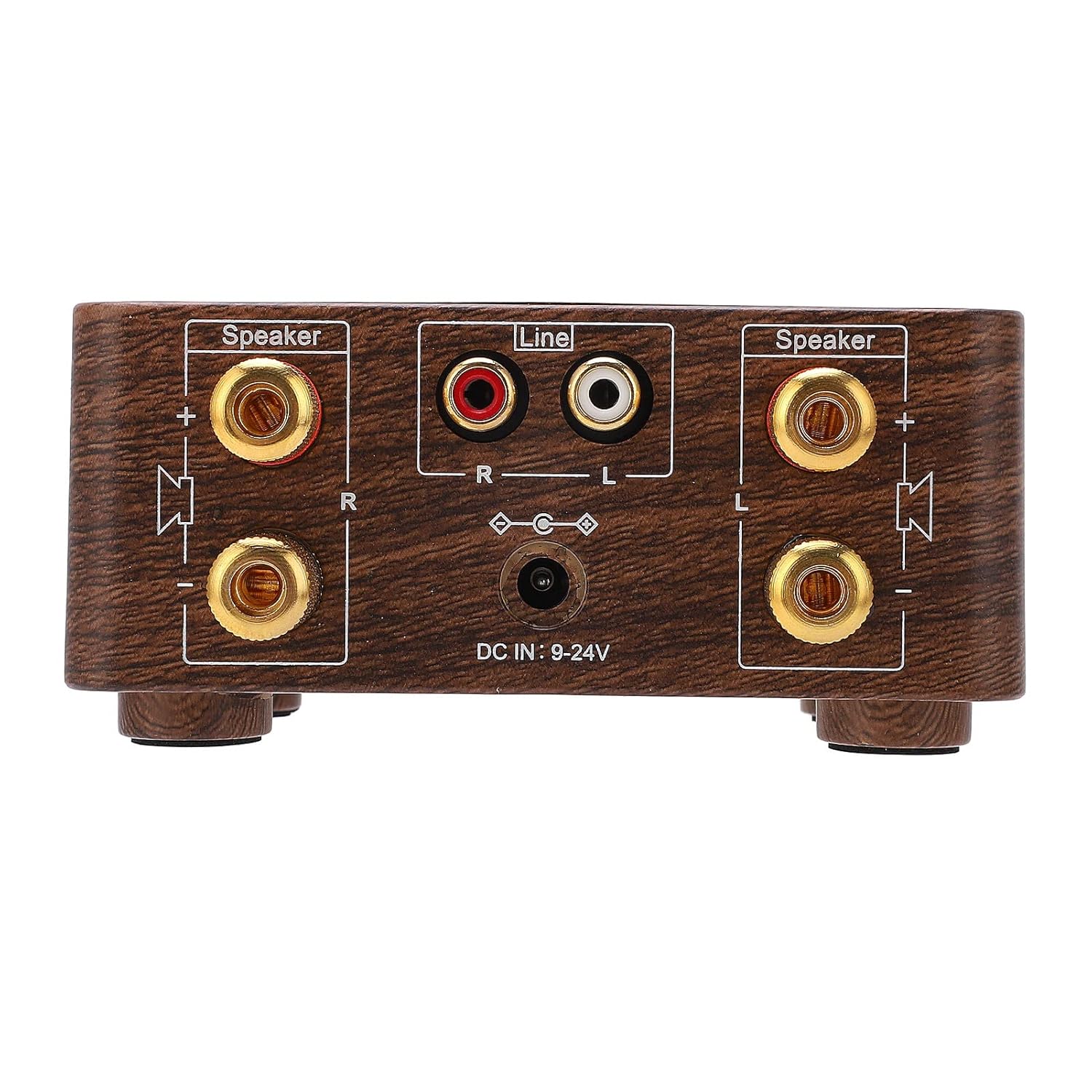 Bluetooth 5.0 2-Channel Wood Grain HiFi Amplifier with USB Input