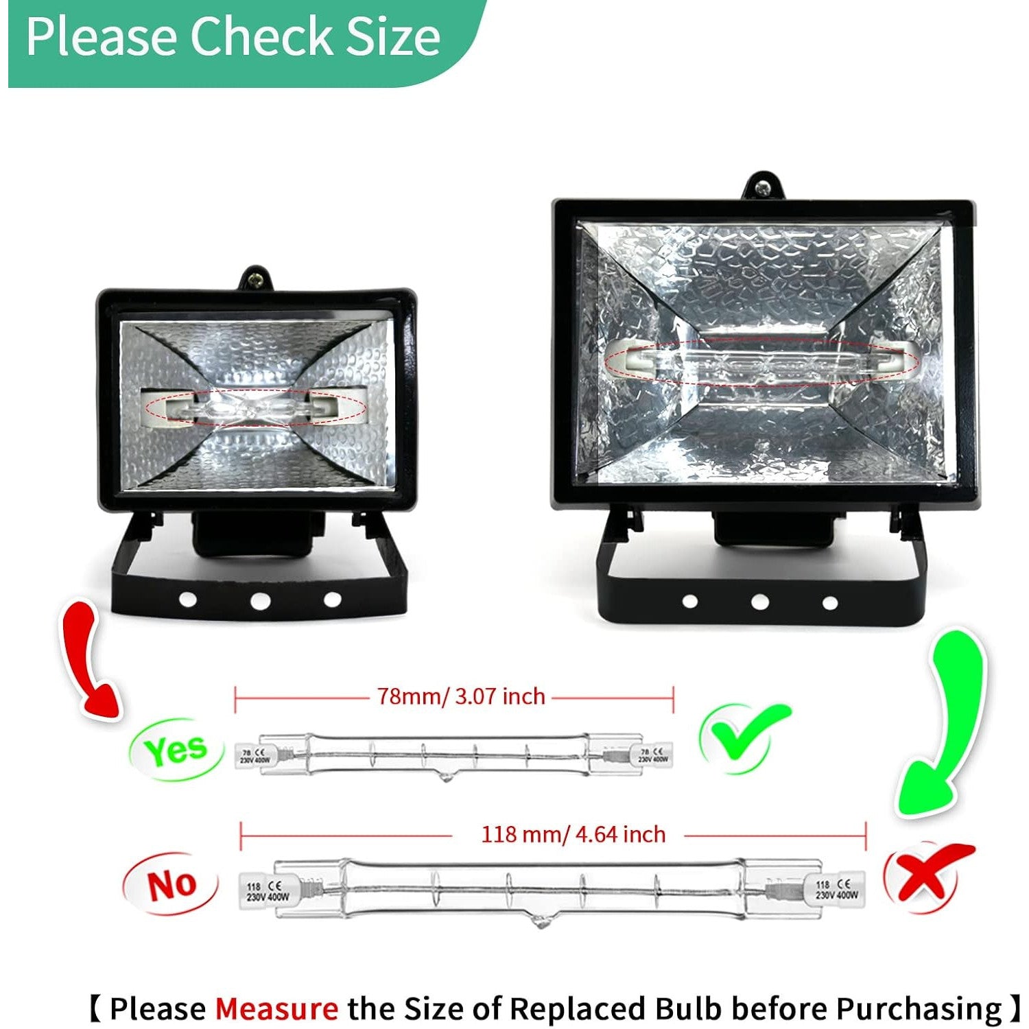 Jaenmsa 5-Pack R7S 78mm 150W Halogen Bulb Dimmable Warm White