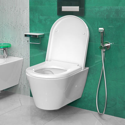 storemic Soft‑Close D‑Shape Toilet Seat with Noise‑Reduction and Anti‑Slip