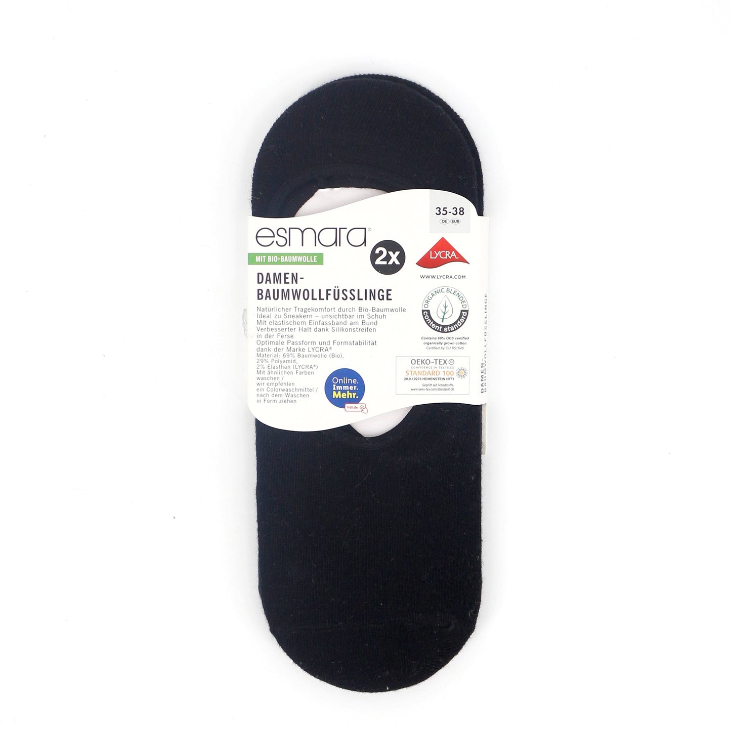 Women's Black Cotton Blend Socks – 2 Pair Comfortable Pack