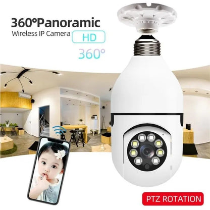 V380 Panorama Moving WiFi Light Bulb Security Camera 1080P
