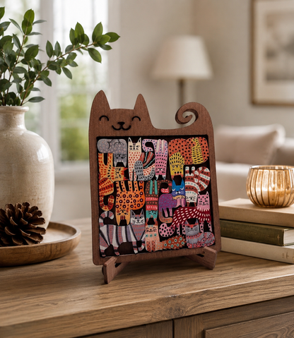 Jigsaw Puzzle Cat Wooden, Animal Shaped Wooden