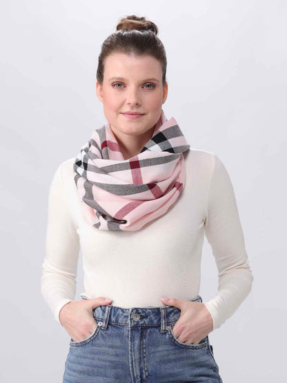 Elegant FRAAS Plaid Check Woven Loop Scarf for Women