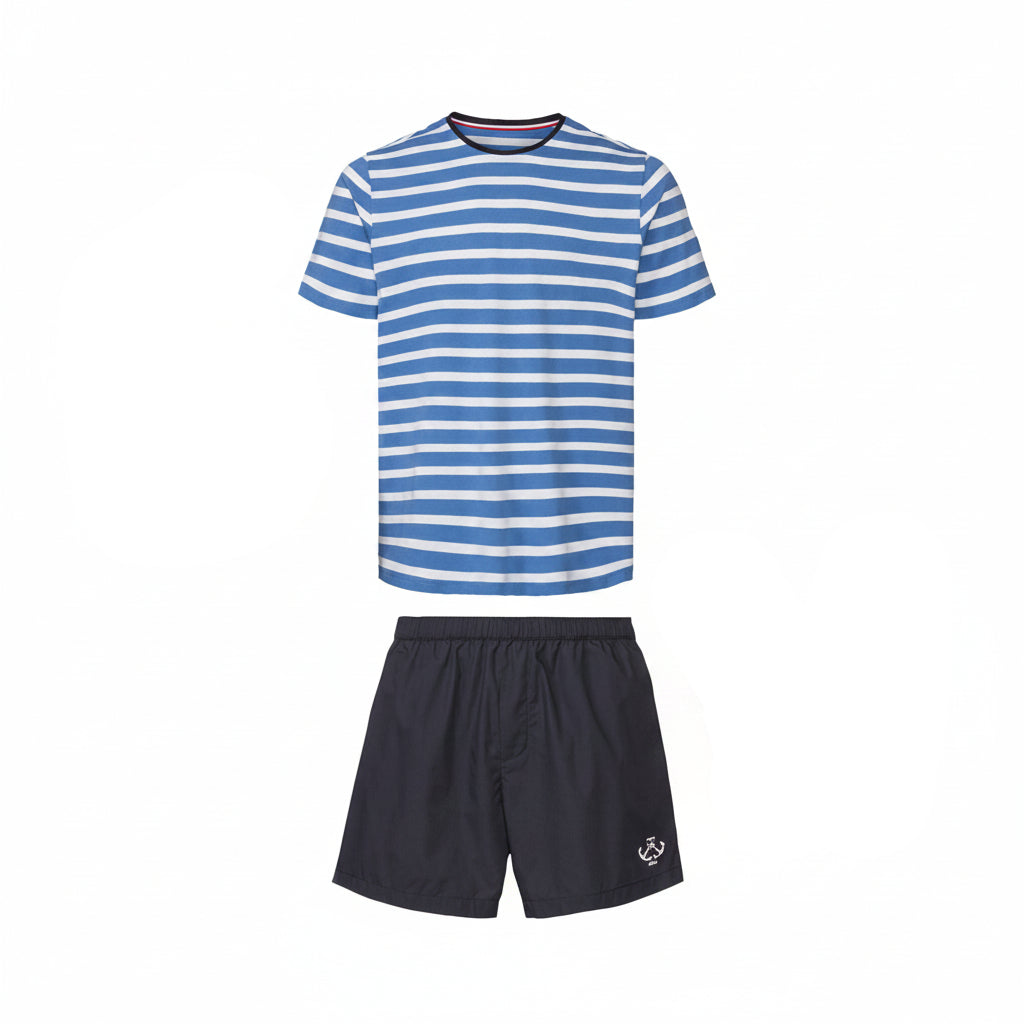 Livergy Men's Striped Pyjamas Set XL Blue Navy