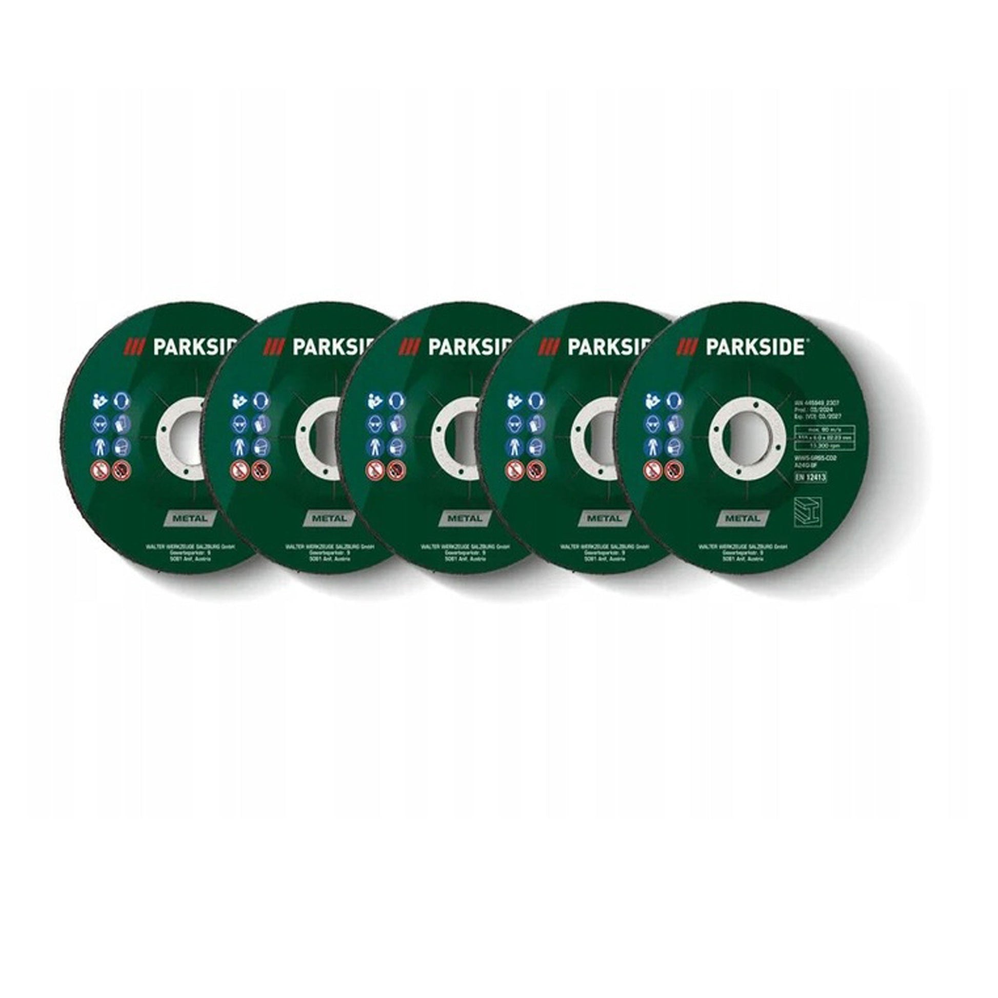 Parkside Grinding Disc Set 5-Piece 115mm 6mm Thick