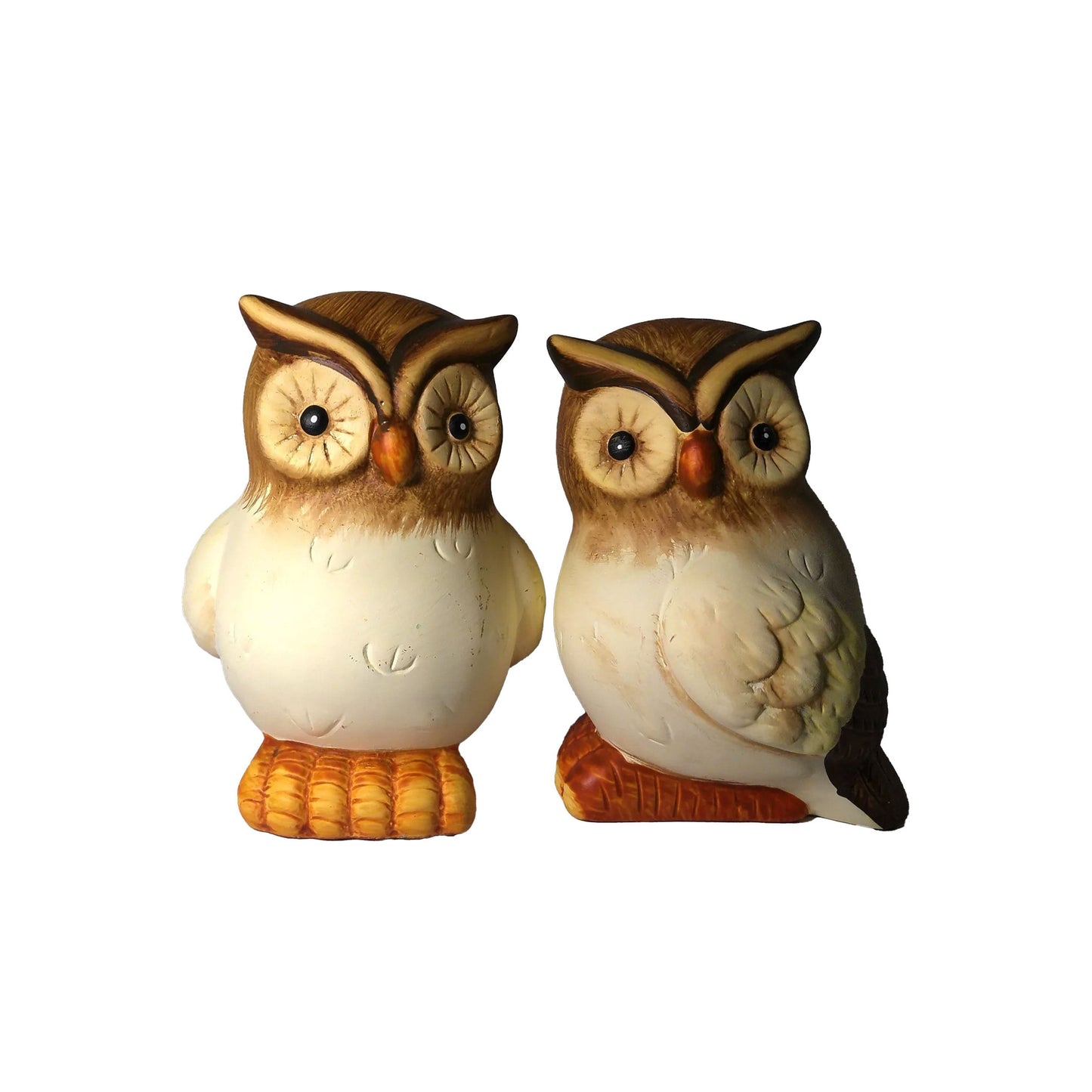 Livarno Home Set Of Owls Yellow Clay Decorative Ornament Set