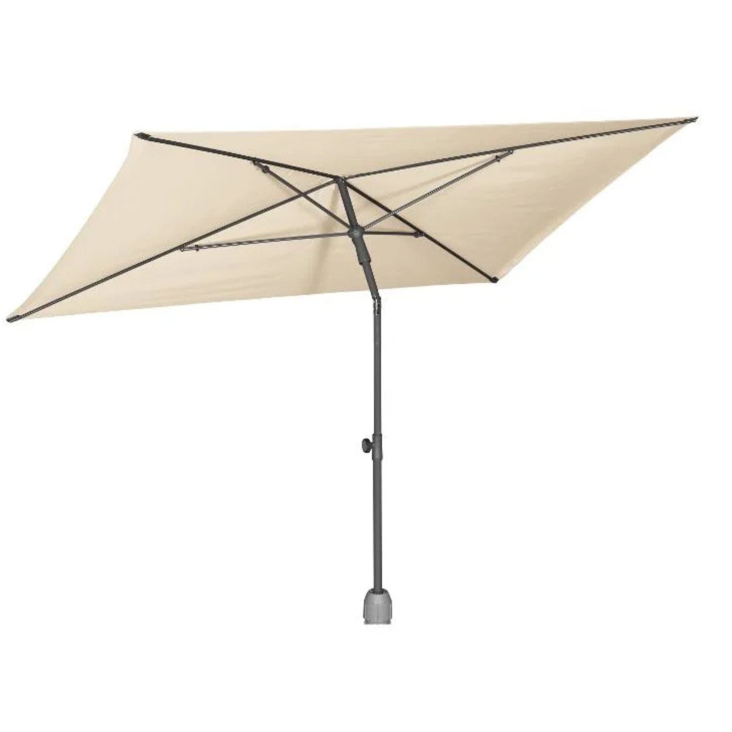 Livarno Home Rectangular Parasol 210x140cm UV80 Steel Grey