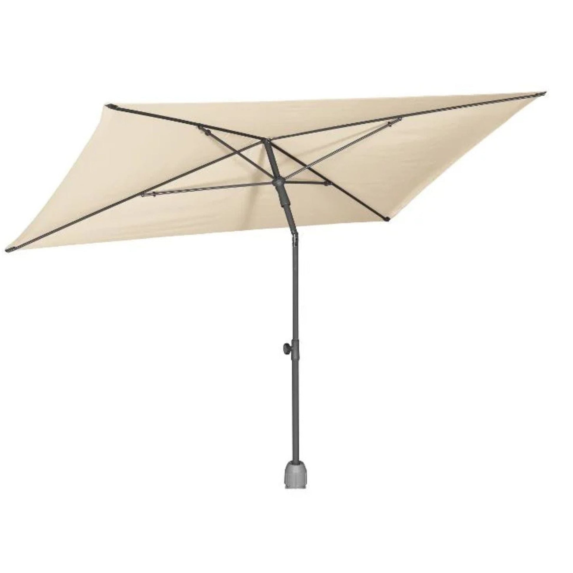 Livarno Home Rectangular Parasol 210x140cm UV80 Steel Grey