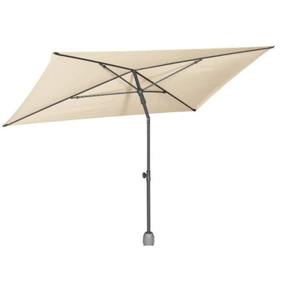 Livarno Home Rectangular Parasol 210x140cm UV80 Steel Grey