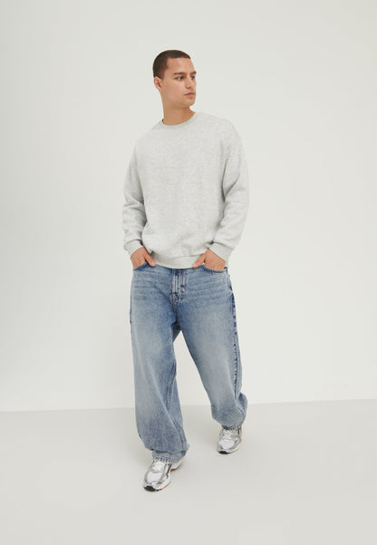 Jack & Jones Men's JJEBRADLEY Breathable Crew Neck Sweatshirt Light Grey Melange