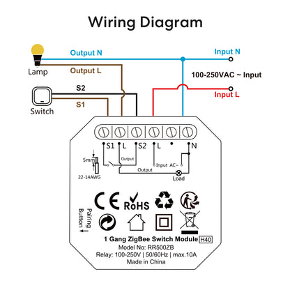 LoraTap WiFi Smart Light Switch Relay Module 10A