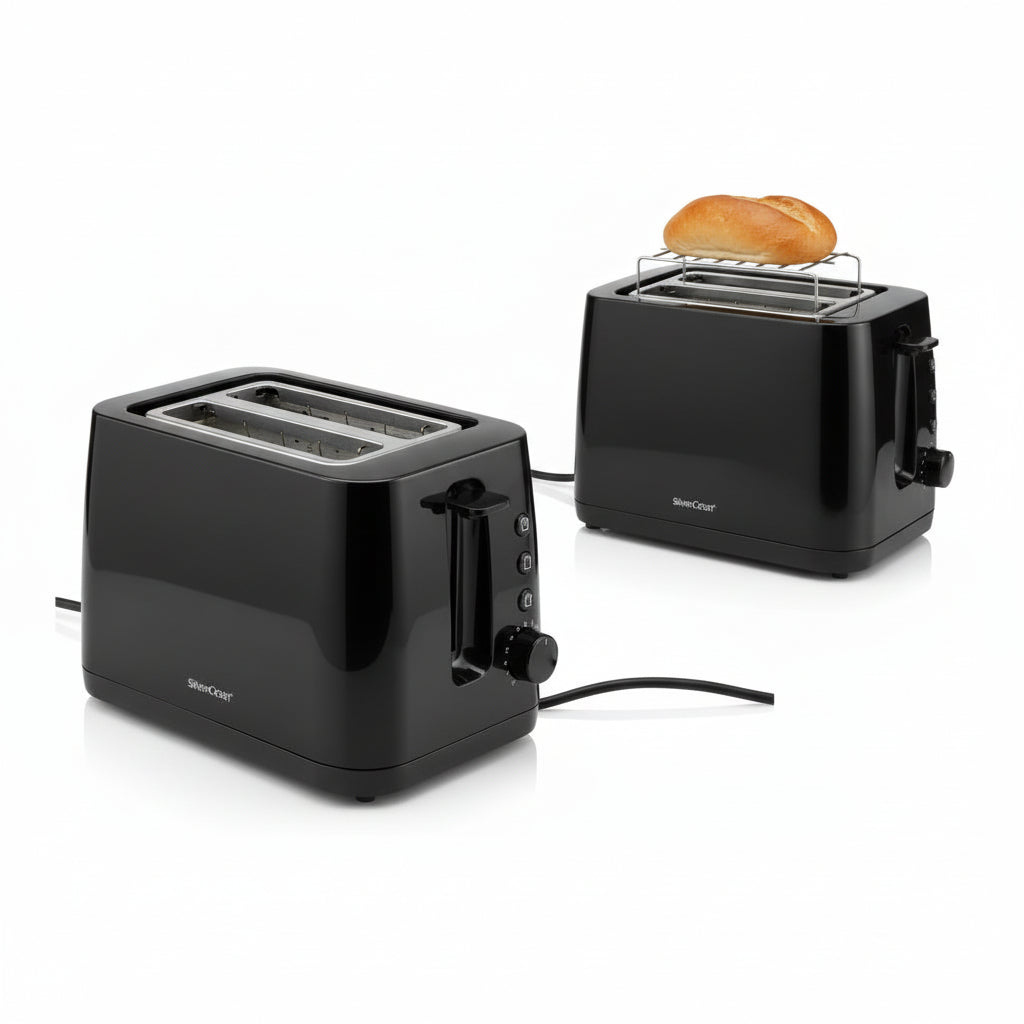 Silver Crest 2‑Slice Toaster with 6 Adjustable Browning Levels