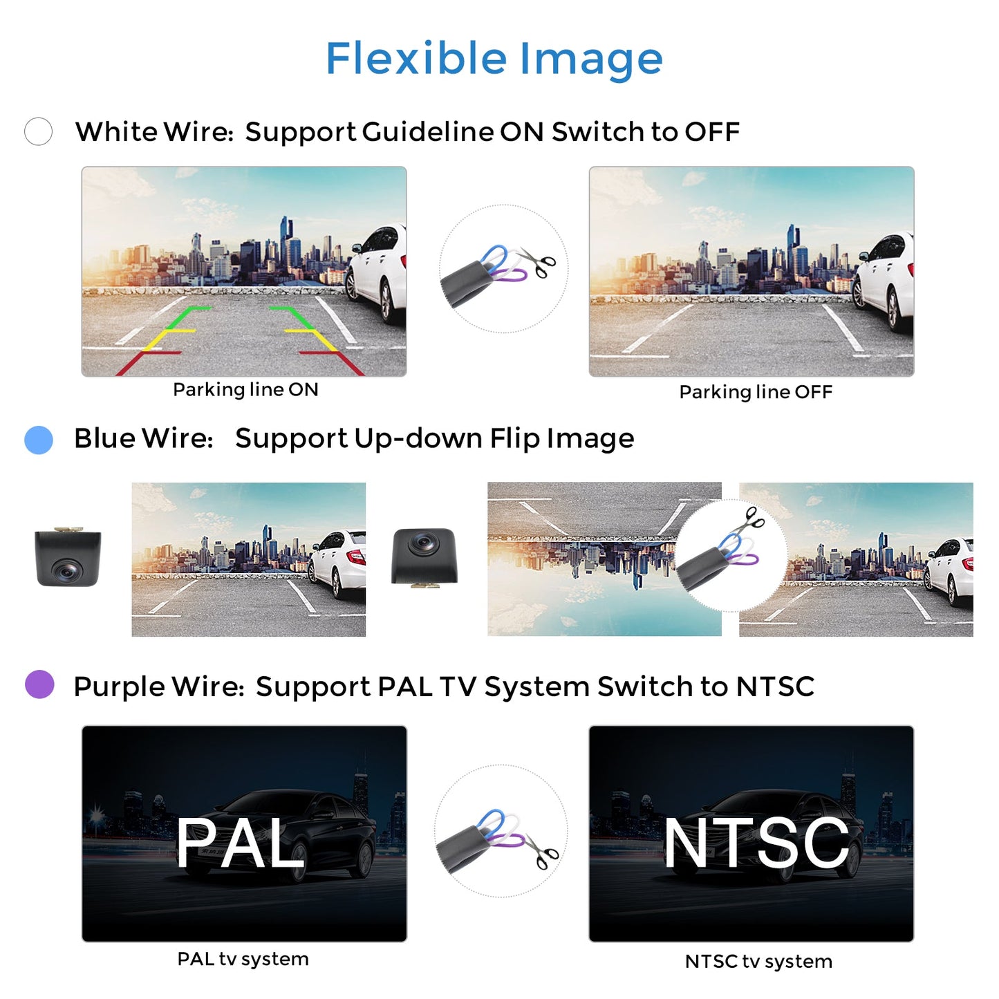 PARKVISION PAL-120 Reversing Camera Inverted Image and Parking Line Optional