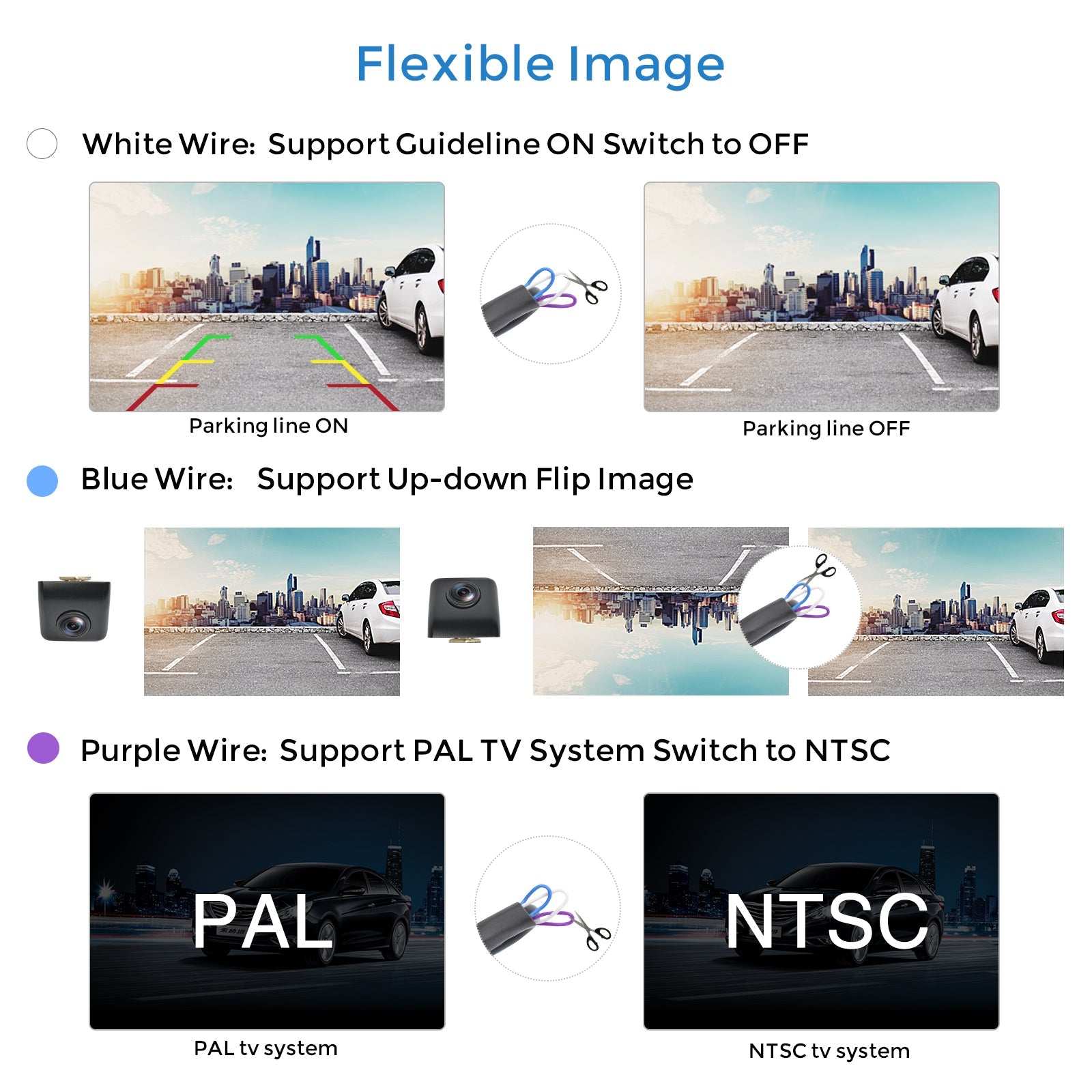 PARKVISION PAL-120 Reversing Camera Inverted Image and Parking Line Optional