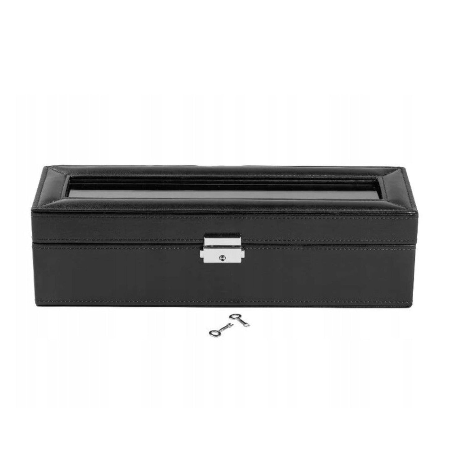 Auriol Watch Case 6-Slot Lockable Imitation Leather Black