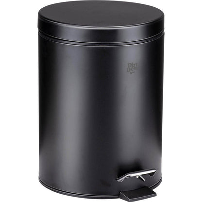 Dirt Devil 5L Pedal Trash Can for Bathroom Stainless Black