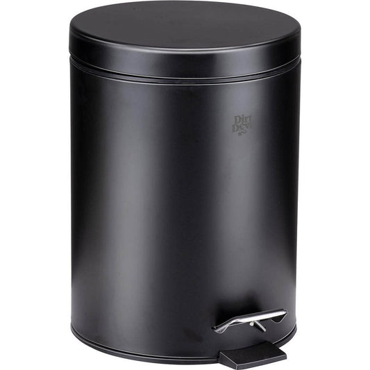 Dirt Devil 5L Pedal Trash Can for Bathroom Stainless Black