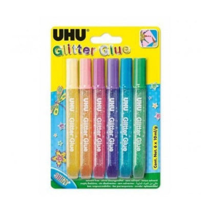 Uhu Glitter Glue 6 Pack 10ml Tubes
