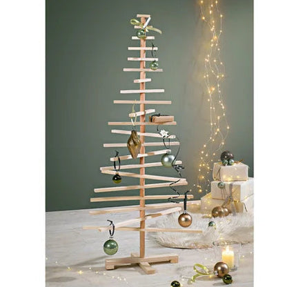 LIVARNO Home 100 cm Wooden Christmas Tree with 21 Rotating Branches