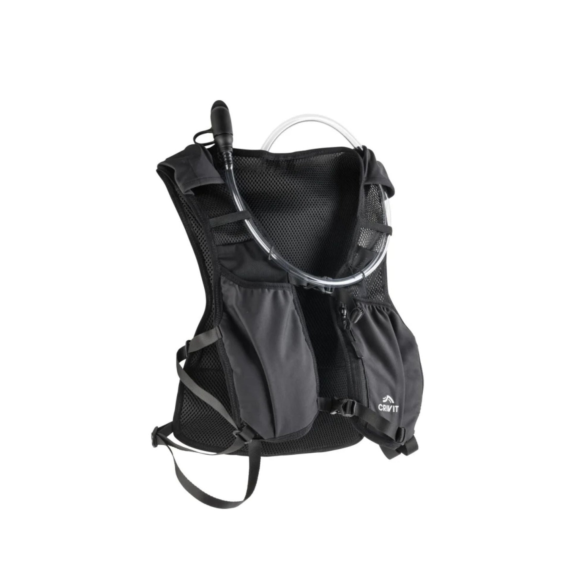 Crivit Running Backpack with 1L Hydration Bladder Black One Size