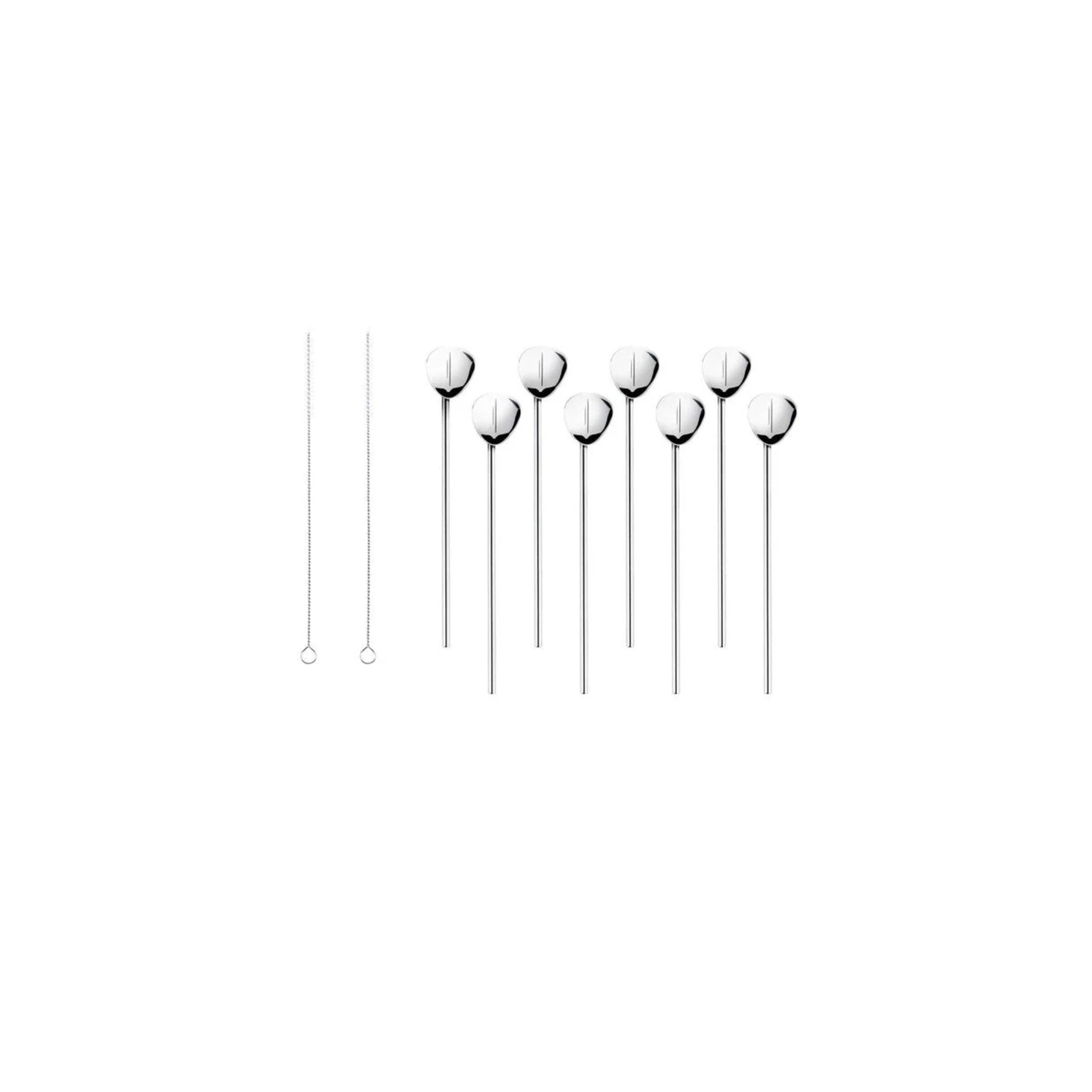 Stainless Steel Straws With Spoon