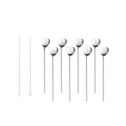 Stainless Steel Straws With Spoon