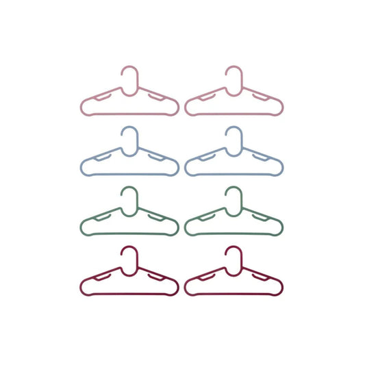 W5 Set of 8 Children's Clothes Hangers Pink Blue Green