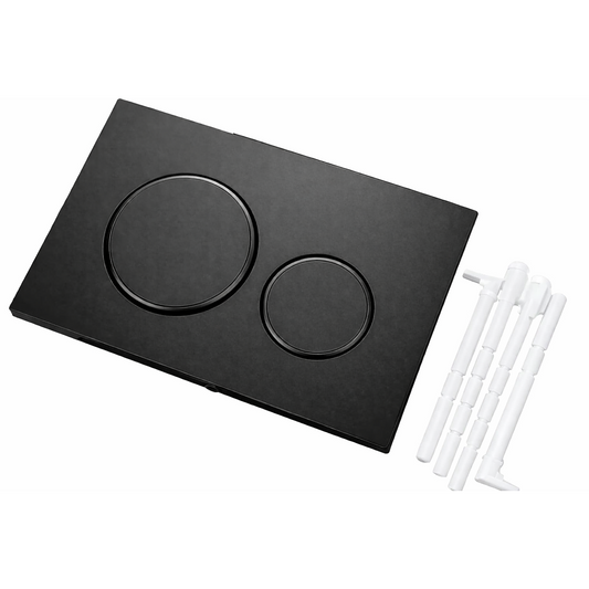 Plastic Double Flush Plate Black