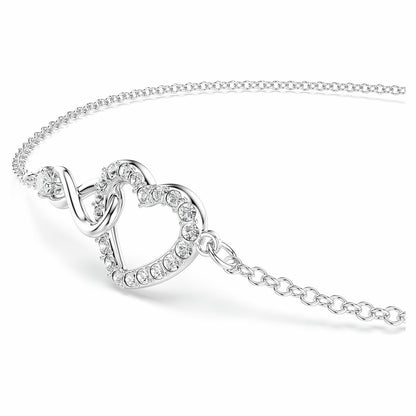 Swarovski Rhodium Plated Infinity Heart Crystal Bracelet - Elegant Women's Jewelry Gift