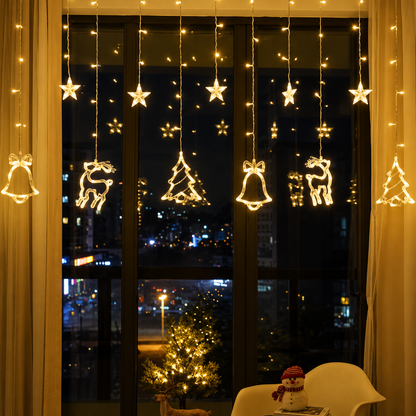 RANJIMA Christmas LED Curtain String Lights Stars and Bell