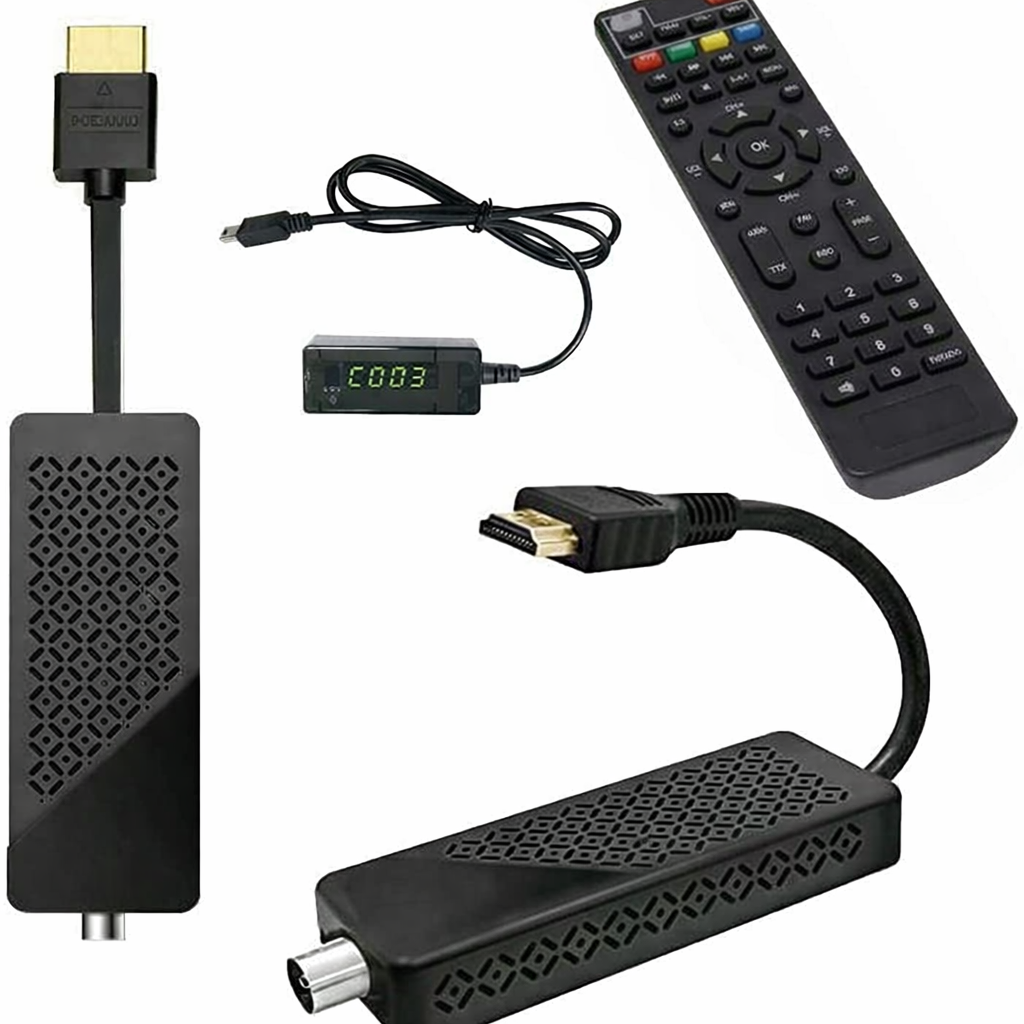 GBC Compact Black HDMI Stick DVB‑T2 HEVC Decoder