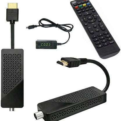 GBC Compact Black HDMI Stick DVB‑T2 HEVC Decoder