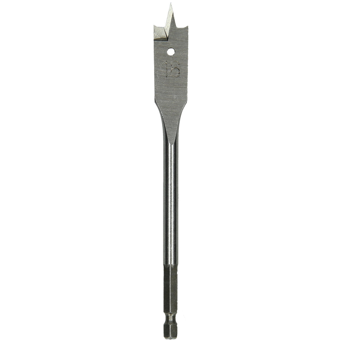 Precision Flat Wood Drill Bit 16mm x 150mm with Hex Shank for Clean Drilling