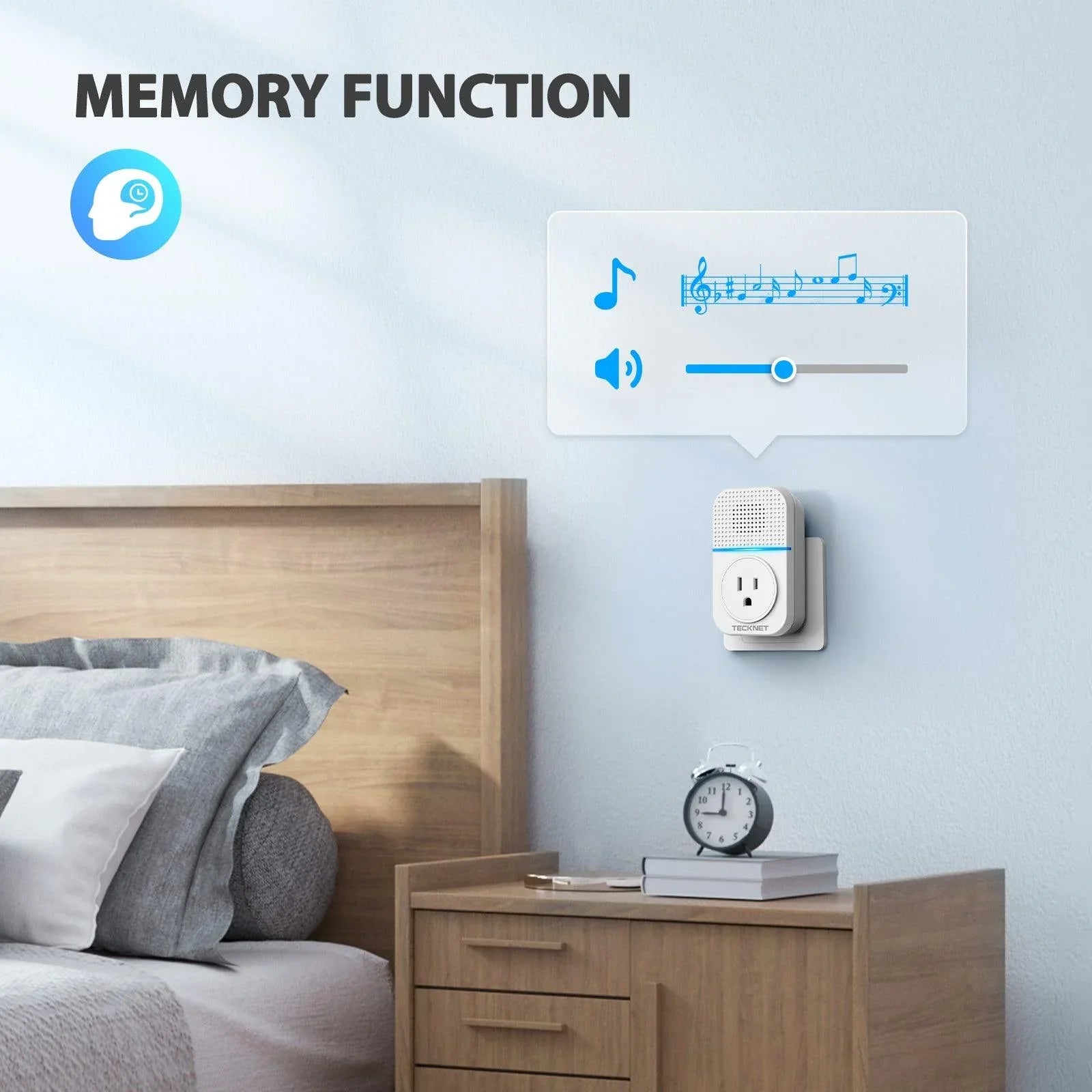 TECKNET Waterproof Self-Powered Wireless Doorbell with Built-in Socket - Gomix Brands Outlet
