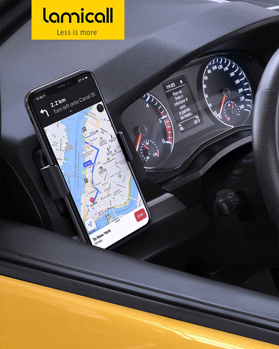 Lamicall Car Air Vent Phone Mount Two-Grip Design Black