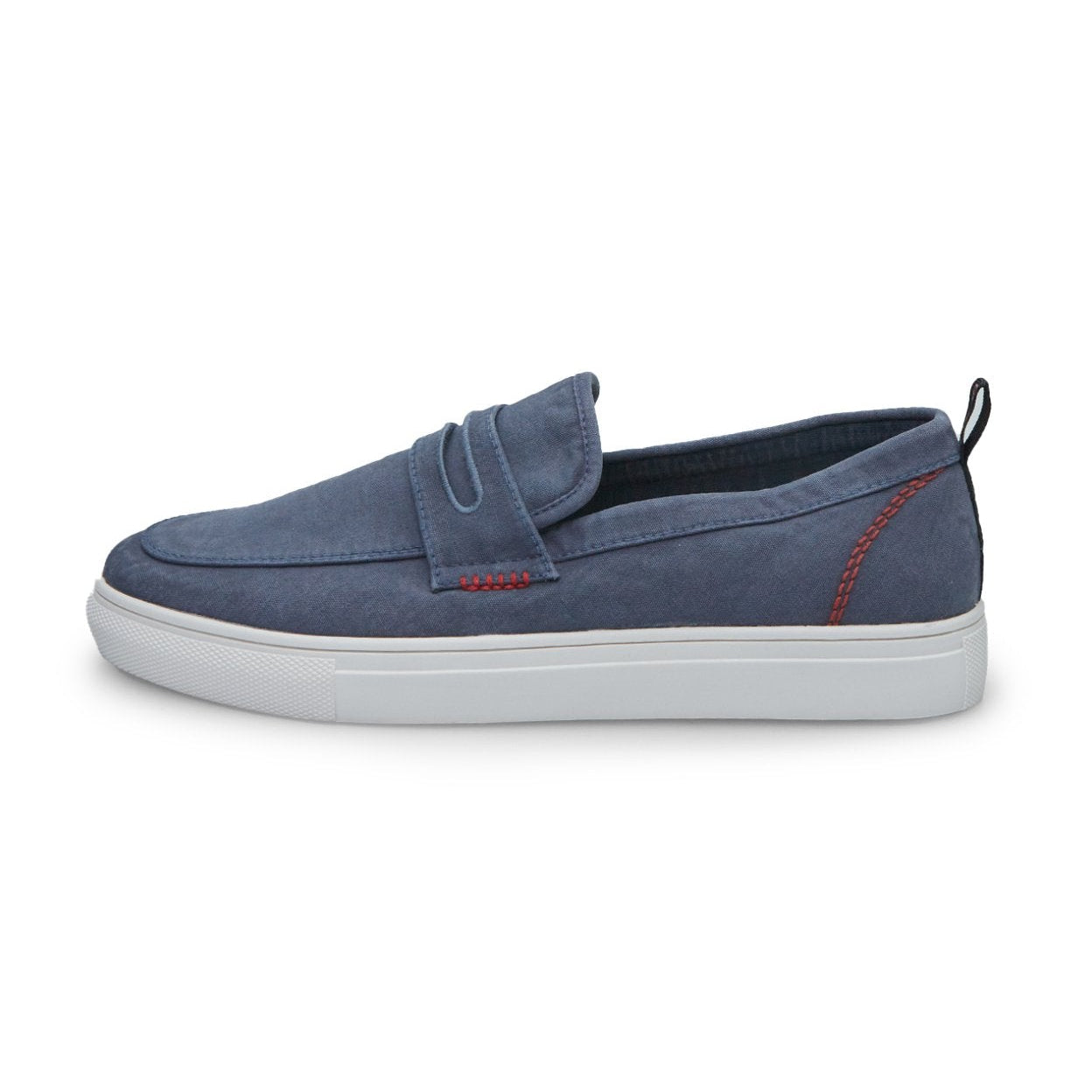 Bata Men's Classic Blue Canvas Slip-On Shoes - Comfortable, Easy Wear Loafers