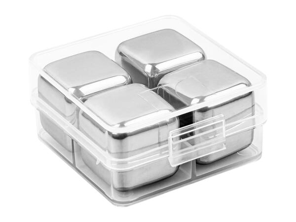 Livarno Home Stainless Steel Reusable Ice Cubes 4-Piece