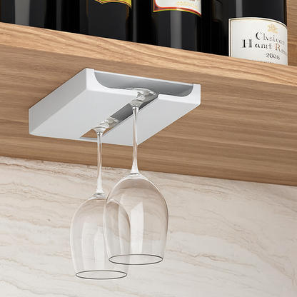 1 Pack Plastic Glass Rack – Punch‑Free Under‑Cabinet