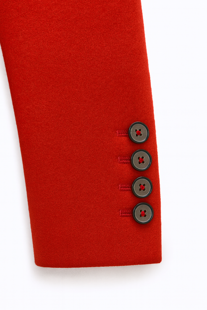 Zara Red Wool Longline Coat for Women