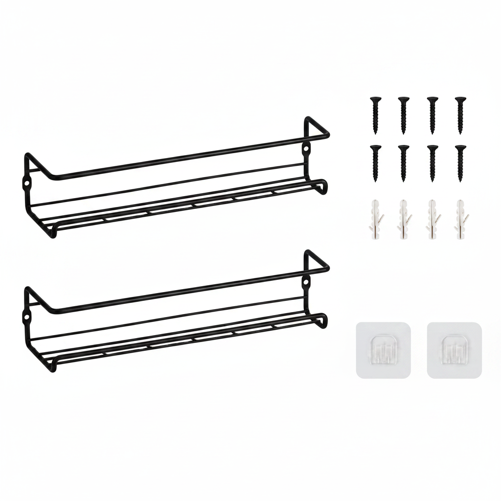LXUDN Rocneuna 2-Piece Spice Rack Wall Mount No Drilling