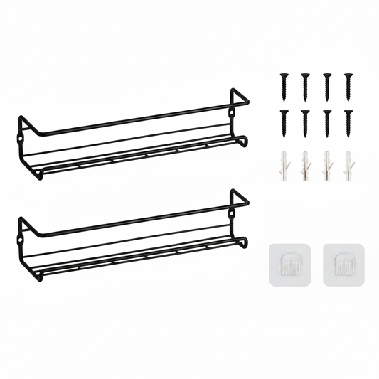 LXUDN Rocneuna 2-Piece Spice Rack Wall Mount No Drilling