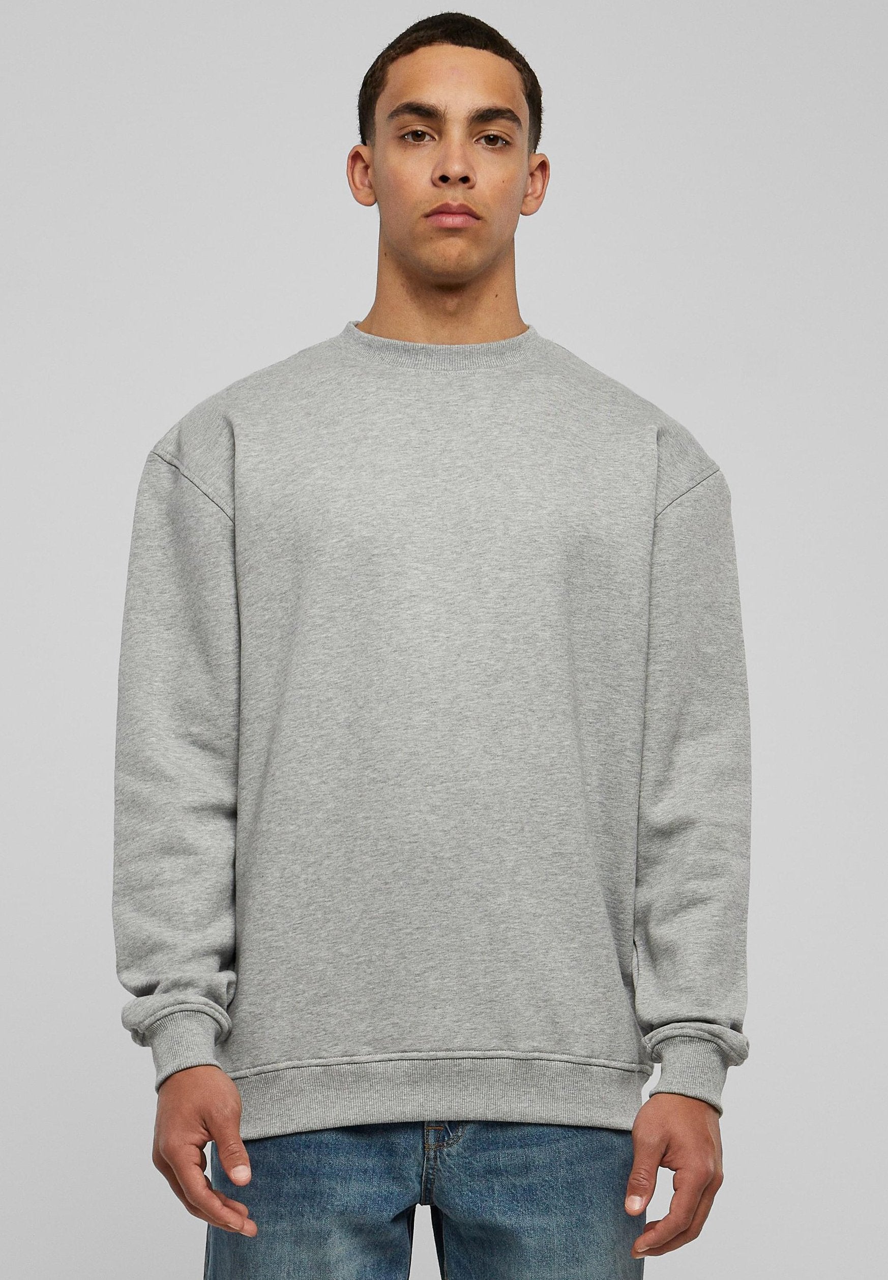 Jack & Jones Men's JJEBRADLEY Breathable Crew Neck Sweatshirt Light Grey Melange