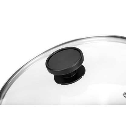 Alluflon Tempered Glass Lid with Stainless Steel Rim – 16-32cm